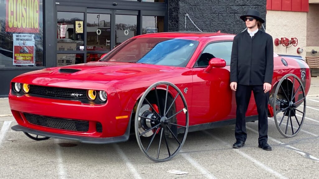 Hellcat-On-Horse-And-Buggy-Wheels-Goes-To-Town-And-Does-Burnouts-1-1024x576.jpg